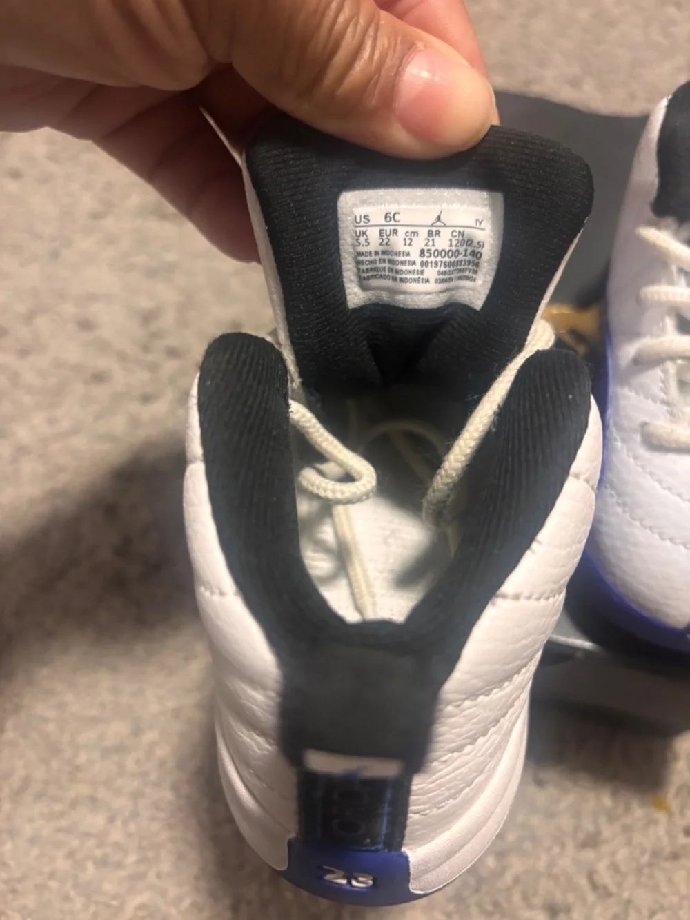 Jordan Retro 12, royal blue and white size 6c